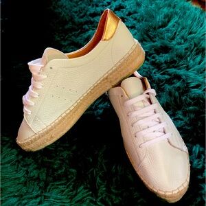 Adorable white leather Dalsom espadrilles (sold at anthro).